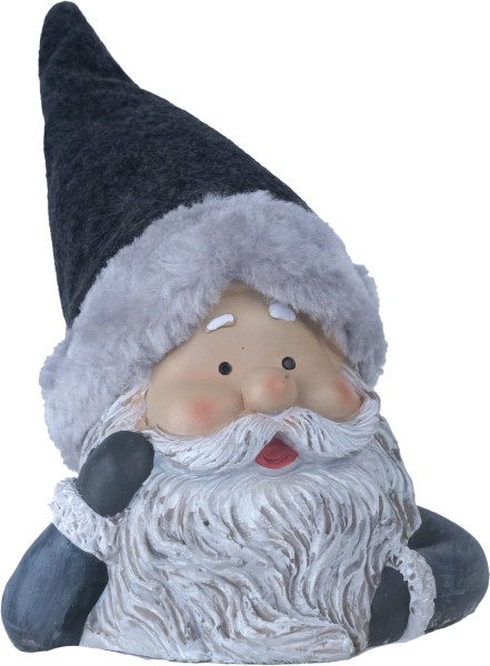 Weihnachtsdeko Poly Figur Santa + Elch 19x17x11 cm