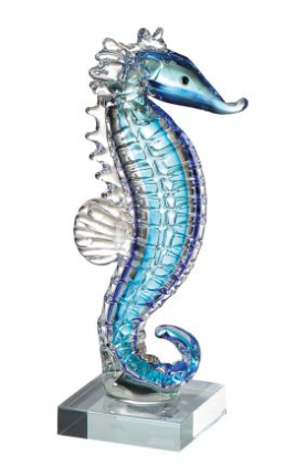 Artikelbild für Skulptur Seepferd Glas blau L8xB8xH24cm im Baltic Kölln Onlineshop