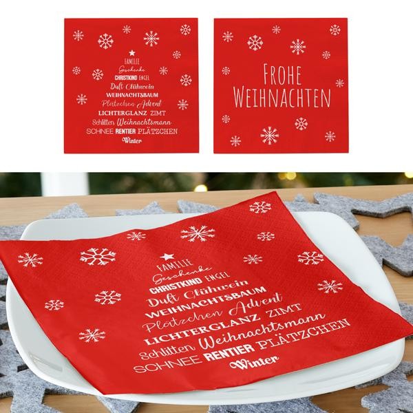 Artikelbild für Weihnachtsdeko Servietten rot im Baltic Kölln Onlineshop